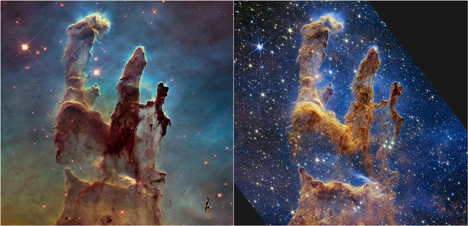 James Webb vs. Hubble: The “Pillars of Creation” Side-by-Side