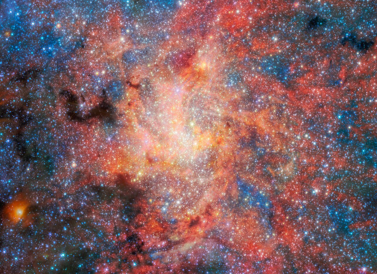 James Webb Space Telescope NIRCam and MIRI image of the evolved star IRS 3 and its surrounding field near the Milky Way's galactic center