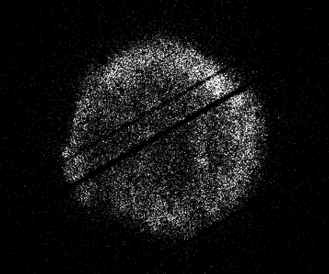 X-ray image of Tycho's supernova remnant showing scattered white dots representing individual X-ray photons against a black background